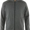 Fjällräven Fjällräven Övik Fleece Zip Sweater Men, Grijs -TROLLKIDS Shop fjaellraeven oevik fleece zip sweter men dark grey 1