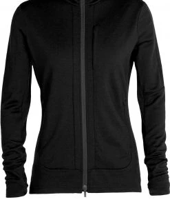 Icebreaker Quantum III LS Zip Hoodie Women, Zwart