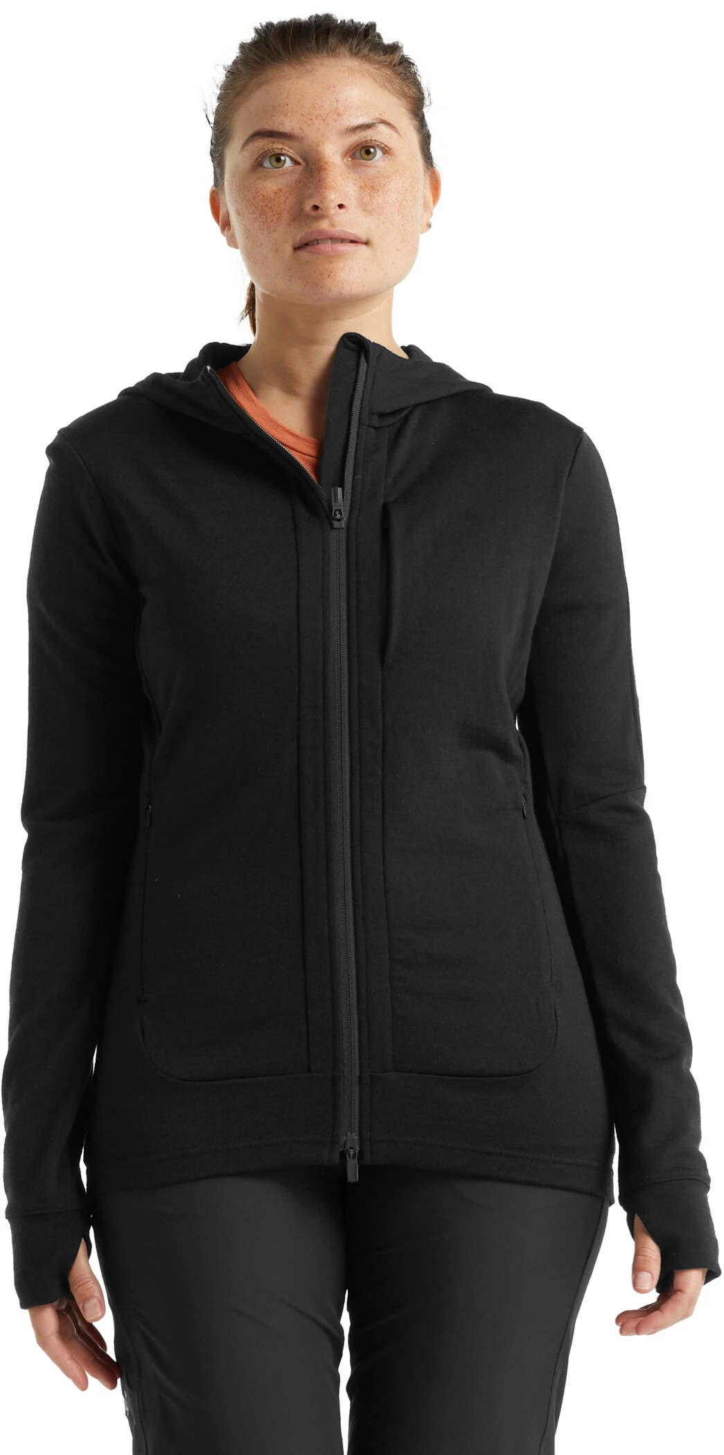 Icebreaker Quantum III LS Zip Hoodie Women, Zwart 4 Icebreaker Quantum III LS Zip Hoodie Women, Zwart - Afbeelding 2