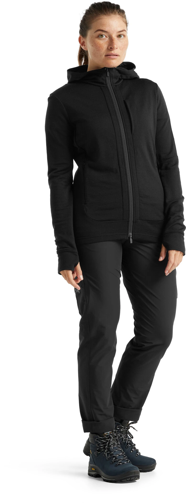 Icebreaker Quantum III LS Zip Hoodie Women, Zwart 6 Icebreaker Quantum III LS Zip Hoodie Women, Zwart - Afbeelding 4