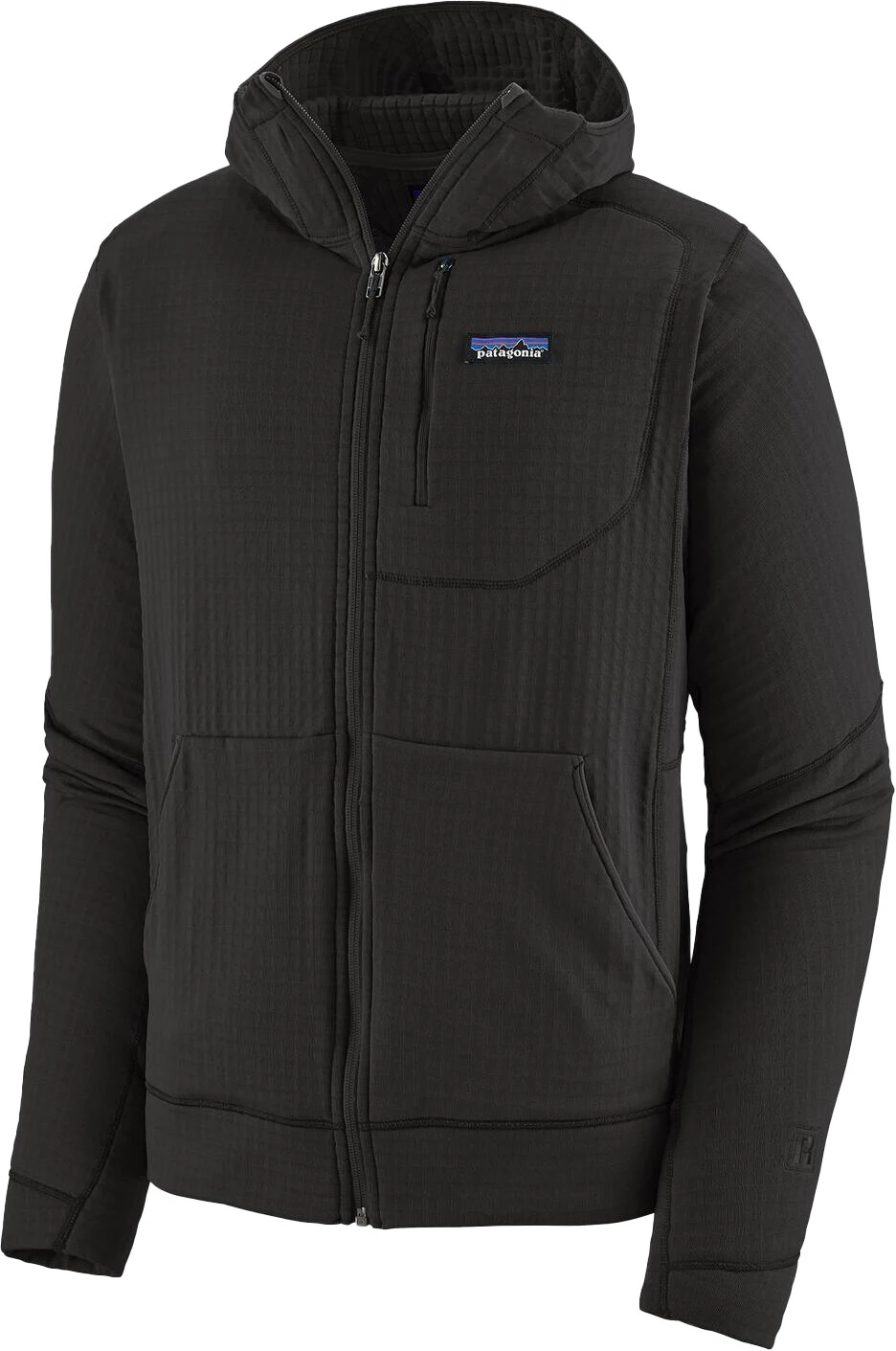 Patagonia R1 Air Capuchon Jas Met Doorlopende Rits Heren, Zwart 3 Patagonia R1 Air Capuchon Jas Met Doorlopende Rits Heren, Zwart