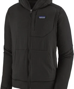 Patagonia R1 Air Capuchon Jas Met Doorlopende Rits Heren, Olijf