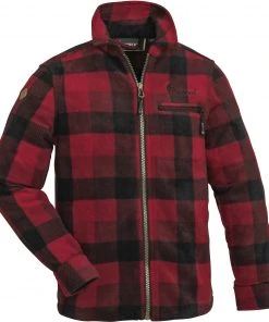 Pinewood Kanada Fleece Shirt Kids, Rood/zwart