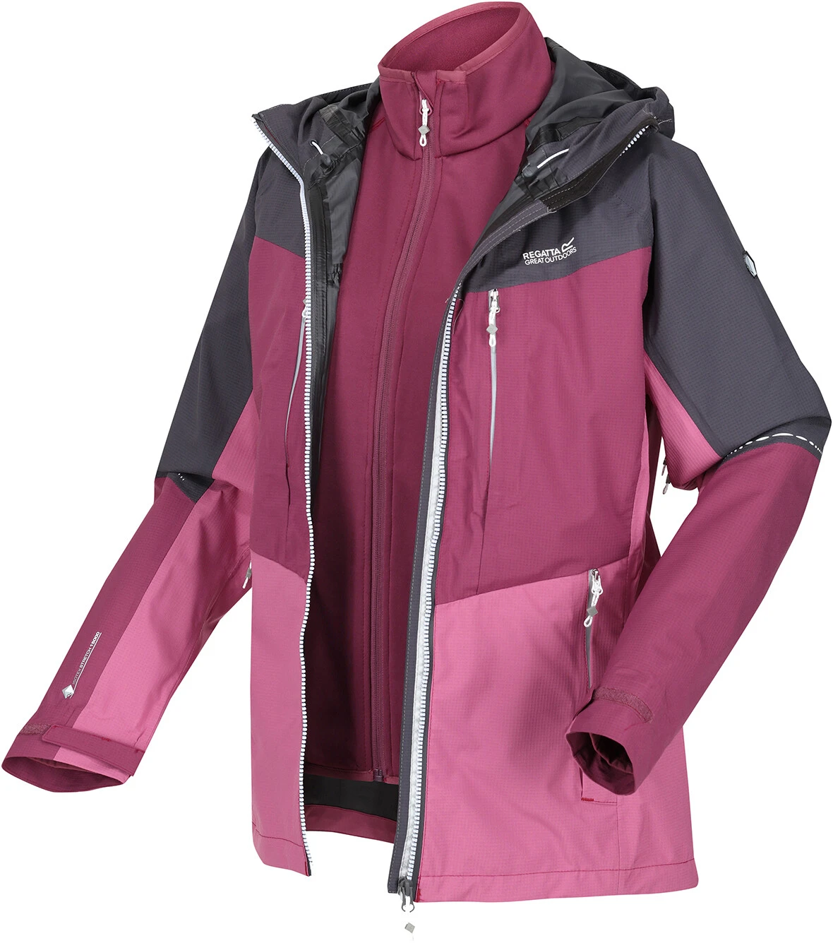 Regatta Carletta VII 3in1 Jacket Women, Roze/zwart 9 Regatta Carletta VII 3in1 Jacket Women, Roze/zwart - Afbeelding 7