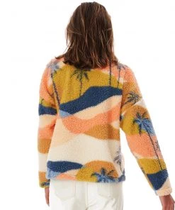 Rip Curl Waves Polar Fleece Jacket Women, Beige -TROLLKIDS Shop rip curl waves polar fleece jacket women multico 3