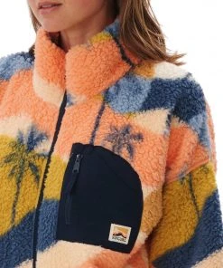 Rip Curl Waves Polar Fleece Jacket Women, Beige -TROLLKIDS Shop rip curl waves polar fleece jacket women multico 5
